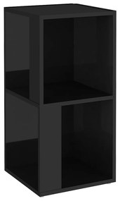 vidaXL Hoekkast 33x33x67 cm spaanplaat hoogglans zwart