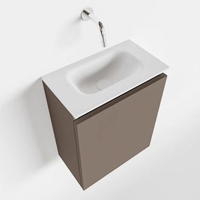 Mondiaz Ture 40cm toiletmeubel smoke met wastafel talc midden geen kraangat