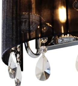 Set van 2 wandlampen chroom met zwarte kap - Ann-Kathrin 2