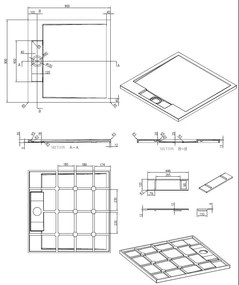 Best Design Just Solid douchebak 90x90x3.5cm mat wit