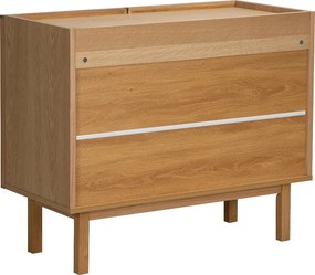 Kastje Eiken Met Stoffen Deuren 90 Cm - 90x40x60cm.