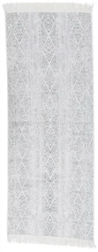 vidaXL Vloerkleed 100x300 cm katoen lichtgrijs