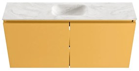 Mondiaz Ture DLux toiletmeubel 100cm ocher met wastafel ostra midden met kraangat