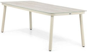 Dining Tuintafel rechthoekig 220 x 90 cm Aluminium/Ceramic glass Taupe Tavano