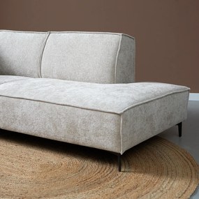 Moderne Hoekbank Beige Stof Ottoman Rechts  Majestic 603