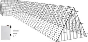 VEVOR Kippentunnel, 400 x 100 x 61,5 cm (L x B x H) Kippenhok voor in de tuin, Draagbare kippentunnels voor buiten met hoekframe, Kippenren, Geschikt voor kippen, eenden, konijnen