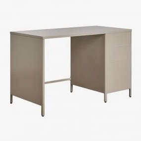 Michigan Bureau 120x60 Cm In Staal Met Lades Moka Bruin - Sklum