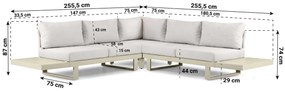 Hoek loungeset 5 personen Aluminium Taupe  Lifestyle Garden Furniture Lorenzo
