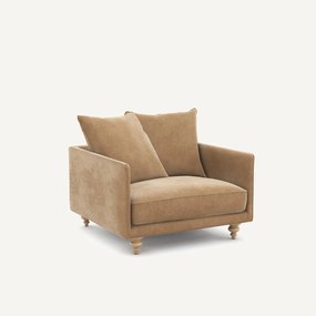 Fauteuil stonewashed fluweel, Lazare