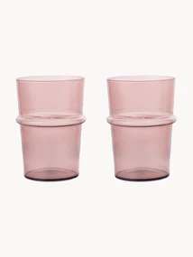 Mondgeblazen waterglazen Boya, 2 stuks