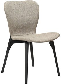 Goossens Eetkamerstoel Bordeaux bruin stof leuning, elegant chic