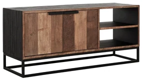 DTP Home Cosmo Tv-meubel Zwart Teak Klein - 125x40x55cm.