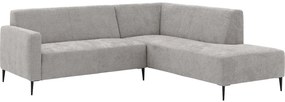 Goossens Zitmeubel Key West grijs, stof, 2-zits, modern design met ligelement rechts