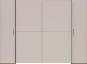 Kledingkast Nudali 100, Artisan eiken, Zwart, Kasjmier, 191x260x59cm, 204.35 kg, Kledingkast deuren: Met scharnieren, Schuivend