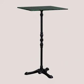 Roma Marmeren Hoge Bartafel Zwart & Vierkant & Groen Marmer Big Flower - Sklum