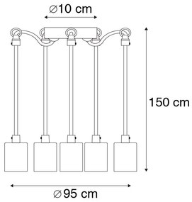 Eettafel / Eetkamer Moderne hanglamp goud dimbaar - Cava 5 Modern Minimalistisch rond Binnenverlichting Lamp