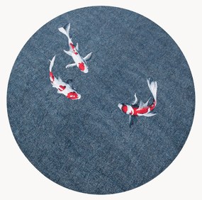 Rond platgeweven jacquard vloerkleed Pop