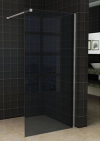Saqu Subtly douchewand excl. muurprofiel 118,5x200cm Rookglas