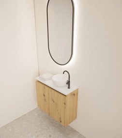 Gliss Design Echo toiletmeubel 60cm artisan eiken met toppaneel wit mat