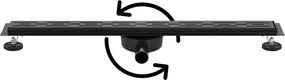 Saqu Twist Drain complete douchegoot inclusief rooster 80cm zwart