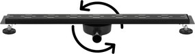 Saqu Twist Drain complete douchegoot inclusief rooster 80cm zwart