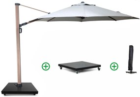 Zweefparasol 3.5m S2 Excellent (incl. voet + hoes) Grijs-antraciet Camello Luna