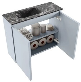 Mondiaz Ture DLux toiletmeubel 60cm clay met wastafel lava links met kraangat