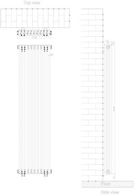 Eastbrook Rivassa 3 koloms radiator 45x180cm staal 2605W chroom