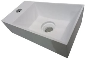 NJOY solid surface fontein 35.5x20cm mat wit inclusief clickwaste