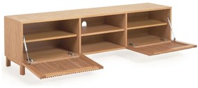 Kave Home Beyla Tv-meubel Met Latjes Eiken Hout - 180x42.5x49.5cm.