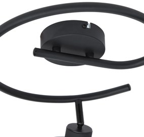 Design plafondspot zwart met smoke glas rond 3-lichts - Domo