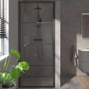 Saqu Devine industriële draaideur met omkeerbare draairichting 90x210cm mat zwart