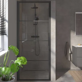 Saqu Devine industriële draaideur met omkeerbare draairichting 90x210cm mat zwart