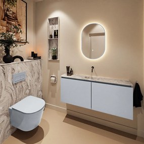 Mondiaz Ture DLux toiletmeubel 120cm clay met wastafel glace midden zonder kraangat