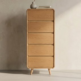 Zuiver Rise Natural Design Ladenkast Gebogen Eikenhout - 40x45x112cm.