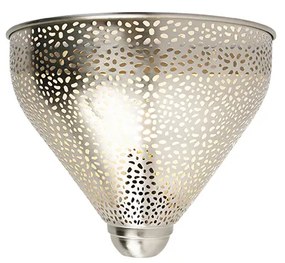 Oosterse wandlamp staal met lichteffect - Sinbad