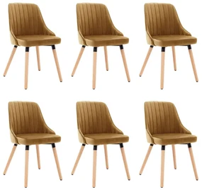 vidaXL Eetkamerstoelen 6 st fluweel bruin