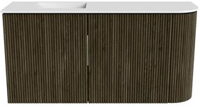 Mondiaz Joya 80cm toiletmeubel ronding rechts shadow met wastafel faye links zonder kraangat talc