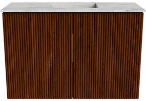 Mondiaz Joya DLux 60cm toiletmeubel ruby met wastafel faye midden zonder kraangat glace