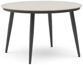 Dining Tuintafel rond 120 cm rond Aluminium Grijs Vienna