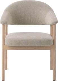 GARDA beige mélange (stof Lake 120) / gebleekt eiken geolied - GESTOFFEERDE STOEL VOOR WOONKAMER/EETKAMER