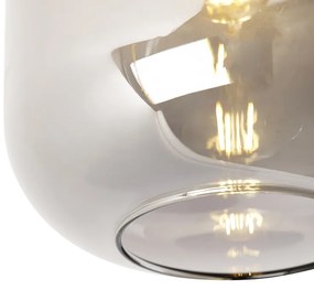 Design plafondlamp zwart met goud en smoke glas - Zuzanna Design E27 rond Binnenverlichting Lamp