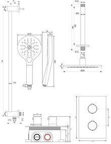 Brauer Gunmetal Edition complete inbouw regendouche met 3 standen handdouche, plafondarm, glijstang en hoofddouche 20cm set 47 gunmetal geborsteld PVD