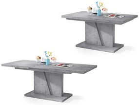 NOIR beton, uitschuifbare salontafel