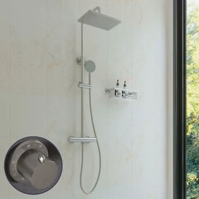 Saniclear Vision Stripes opbouw regendouche met 20x30cm hoofddouche RVS