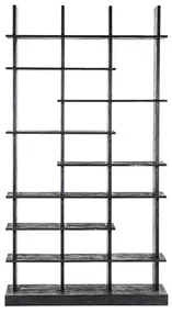 Eleonora Oliver Zwarte Vakkenkast Mangohout - 120x40x220cm.