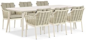 Tuinset 6 personen 240 cm Aluminium/Wicker Taupe Apple Bee Milou/Vienna