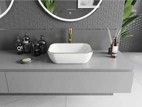 Mexen Rita opbouw wasbak 45 x 32 cm, wit/gouden rand - 21084505