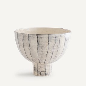 Keramische schaal op voet, gestreept, Sorilis