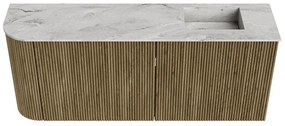 Mondiaz Joya DLux 100cm toiletmeubel ronding links dusk met wastafel faye rechts 1 kraangat glace